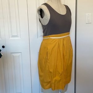 Anthropologie Yellow and grey casual dress